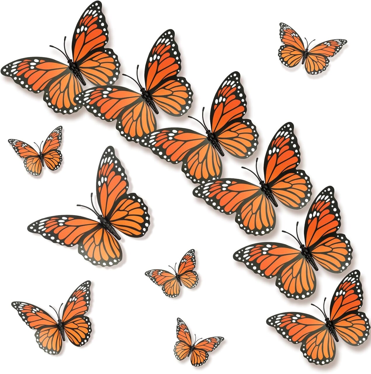 12 Pcs - Monarch Butterfly Decorations, 3D Monarch Butterfly Wall Decor